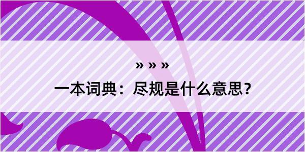 一本词典：尽规是什么意思？