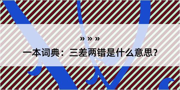 一本词典：三差两错是什么意思？