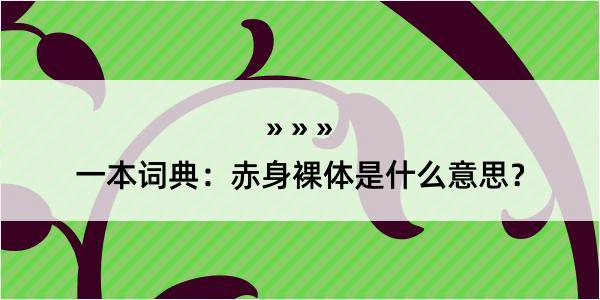 一本词典：赤身裸体是什么意思？