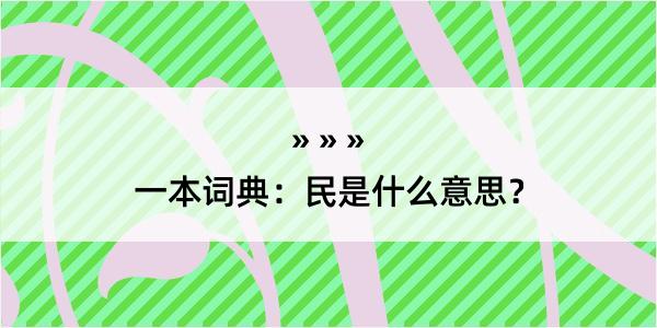 一本词典：民是什么意思？