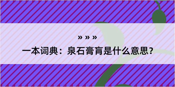 一本词典：泉石膏肓是什么意思？