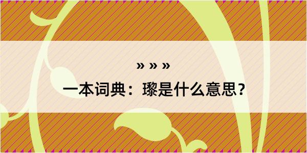 一本词典：瓈是什么意思？