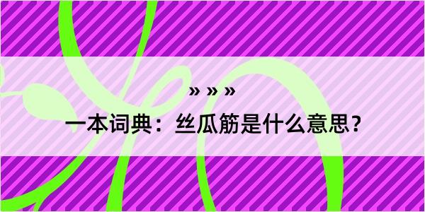 一本词典：丝瓜筋是什么意思？