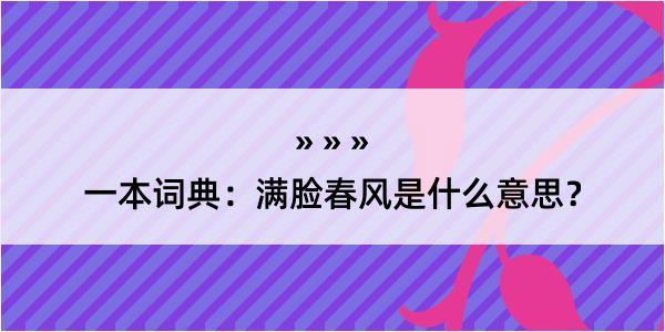 一本词典：满脸春风是什么意思？