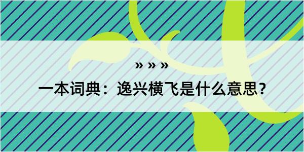 一本词典：逸兴横飞是什么意思？