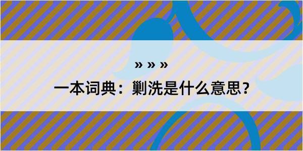 一本词典：剿洗是什么意思？