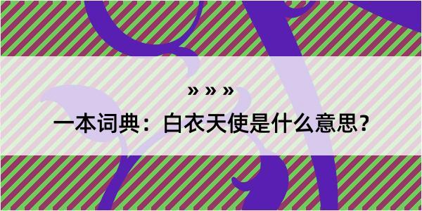 一本词典：白衣天使是什么意思？