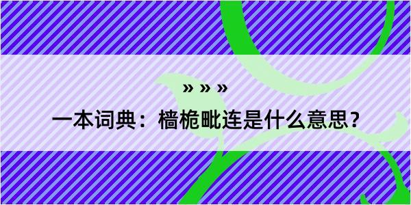 一本词典：樯桅毗连是什么意思？