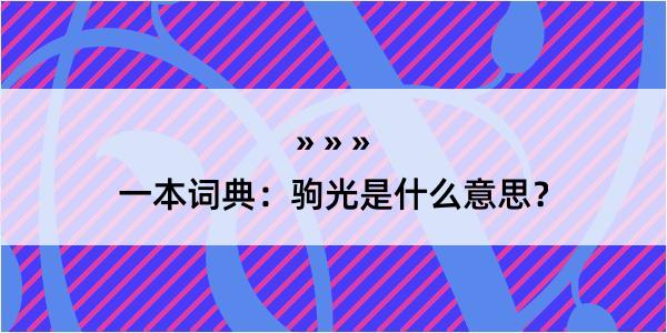 一本词典：驹光是什么意思？