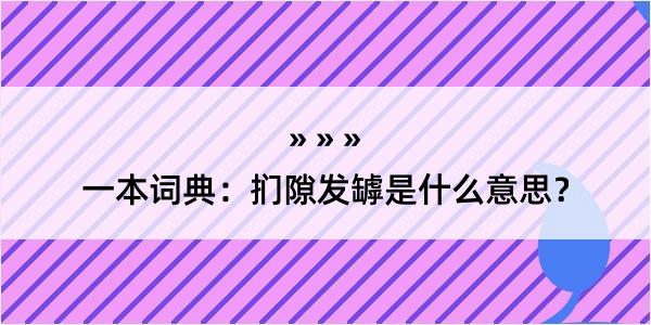 一本词典：扪隙发罅是什么意思？