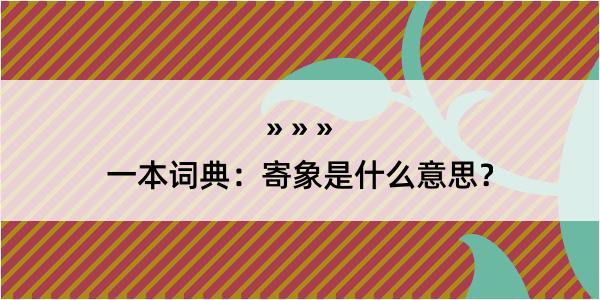 一本词典：寄象是什么意思？