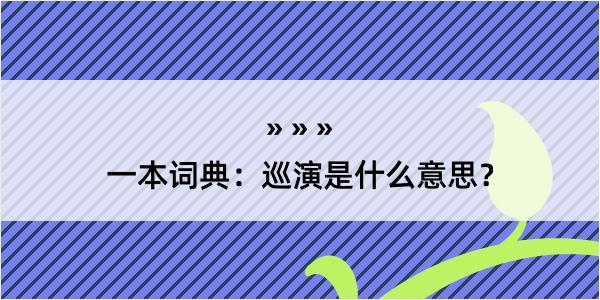 一本词典：巡演是什么意思？