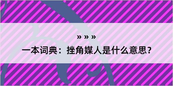 一本词典：挫角媒人是什么意思？