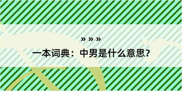 一本词典：中男是什么意思？