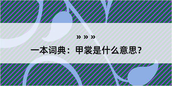 一本词典：甲裳是什么意思？