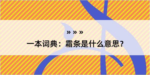 一本词典：霜条是什么意思？