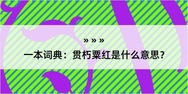 一本词典：贯朽粟红是什么意思？