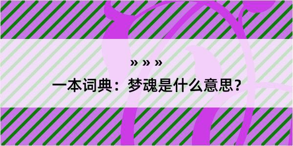 一本词典：梦魂是什么意思？