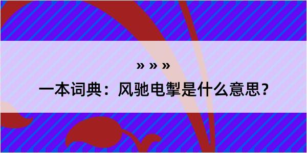 一本词典：风驰电掣是什么意思？