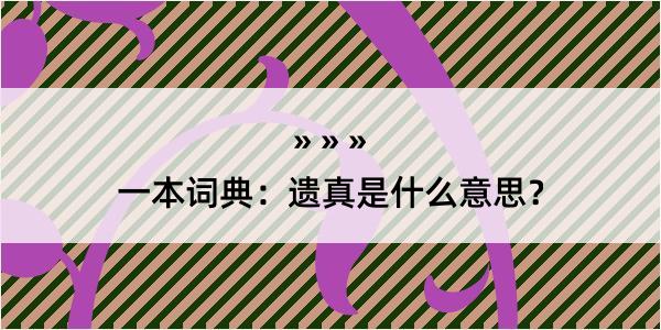 一本词典：遗真是什么意思？