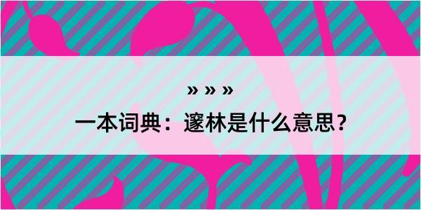 一本词典：邃林是什么意思？