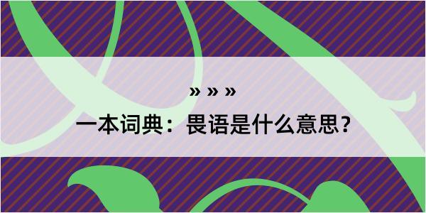 一本词典：畏语是什么意思？