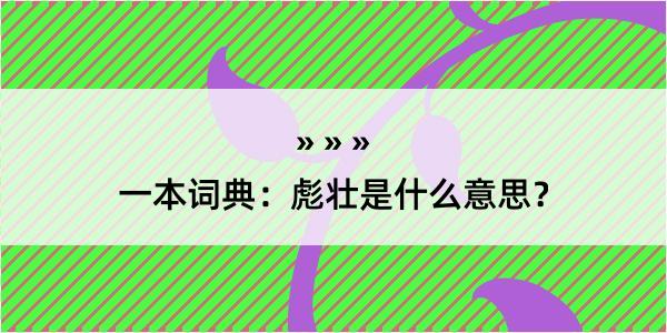 一本词典：彪壮是什么意思？