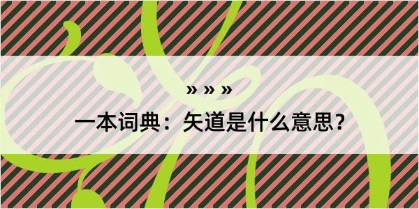 一本词典：矢道是什么意思？