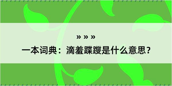 一本词典：滴羞蹀躞是什么意思？