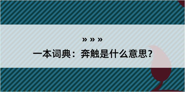 一本词典：奔触是什么意思？