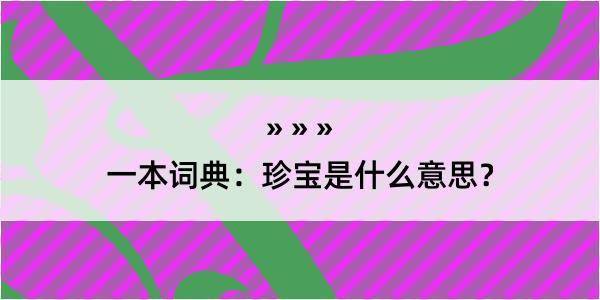 一本词典：珍宝是什么意思？