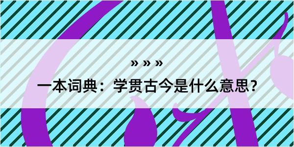 一本词典：学贯古今是什么意思？