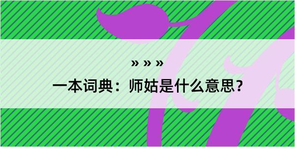 一本词典：师姑是什么意思？