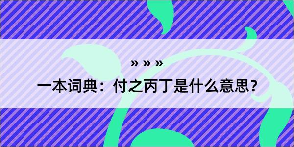 一本词典：付之丙丁是什么意思？