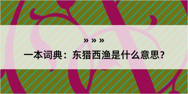 一本词典：东猎西渔是什么意思？