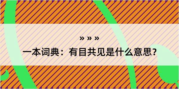 一本词典：有目共见是什么意思？