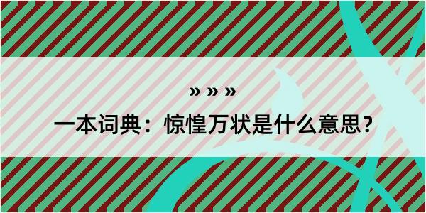 一本词典：惊惶万状是什么意思？