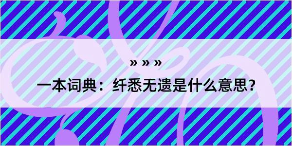 一本词典：纤悉无遗是什么意思？