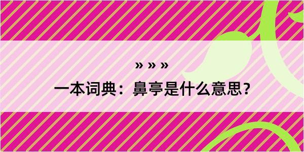 一本词典：鼻亭是什么意思？