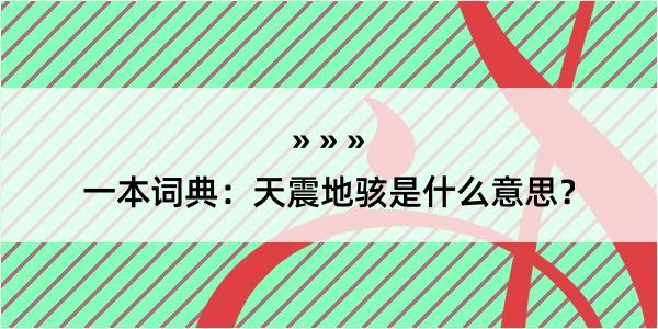 一本词典：天震地骇是什么意思？