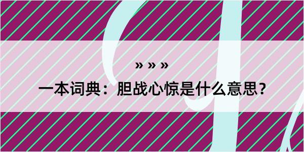 一本词典：胆战心惊是什么意思？