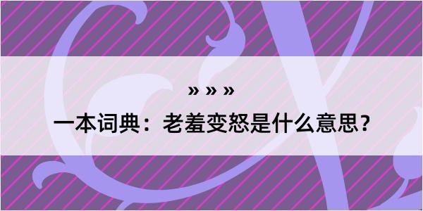 一本词典：老羞变怒是什么意思？