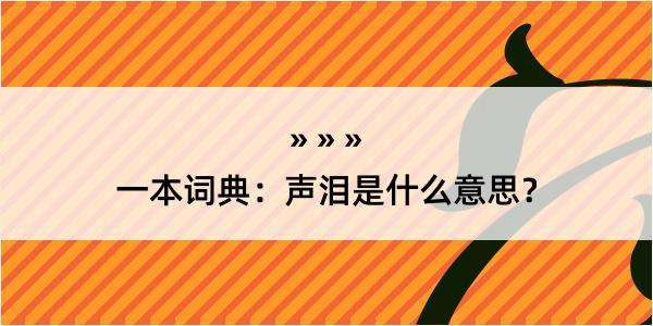 一本词典：声泪是什么意思？