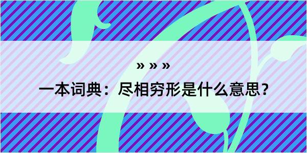 一本词典：尽相穷形是什么意思？