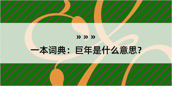 一本词典：巨年是什么意思？