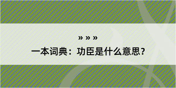 一本词典：功臣是什么意思？