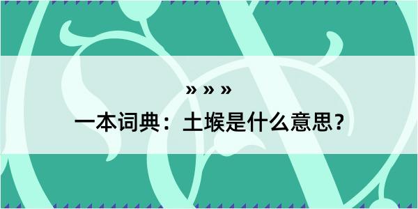 一本词典：土堠是什么意思？