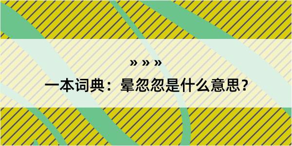 一本词典：晕忽忽是什么意思？