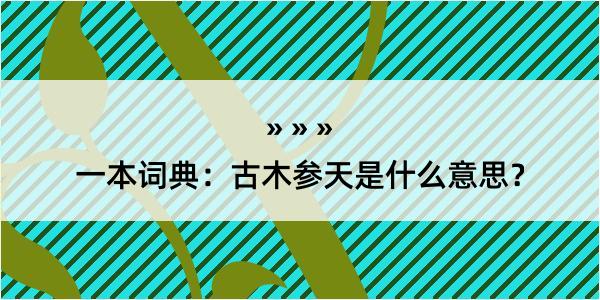 一本词典：古木参天是什么意思？