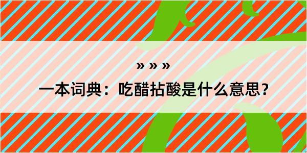 一本词典：吃醋拈酸是什么意思？